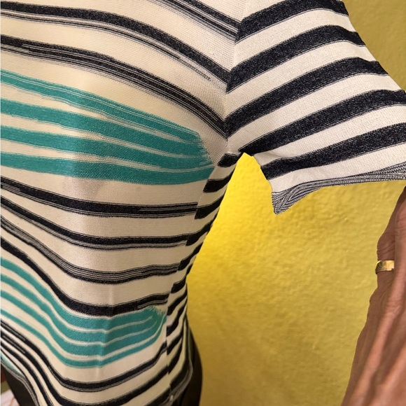 Armani Collezioni Cream and Black Striped Top - Picture 9 of 9